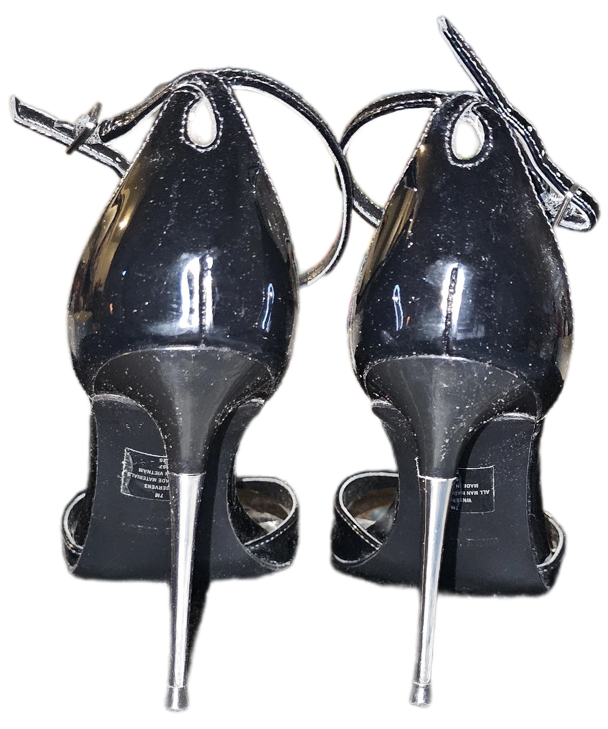 Nine West Black Patent Ankle Strap Heels⚽️