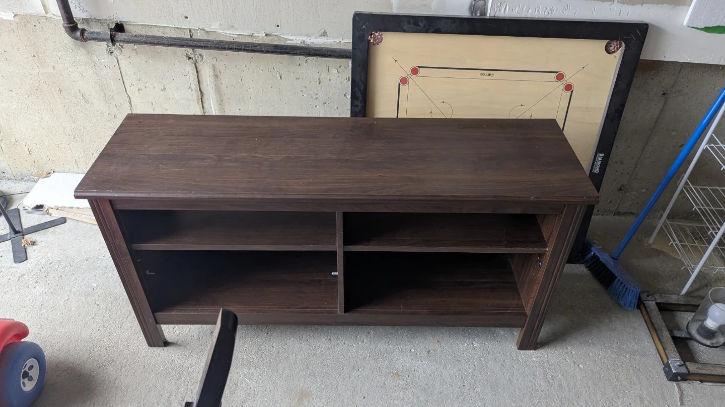 Dark Wood Media Console/TV Stand