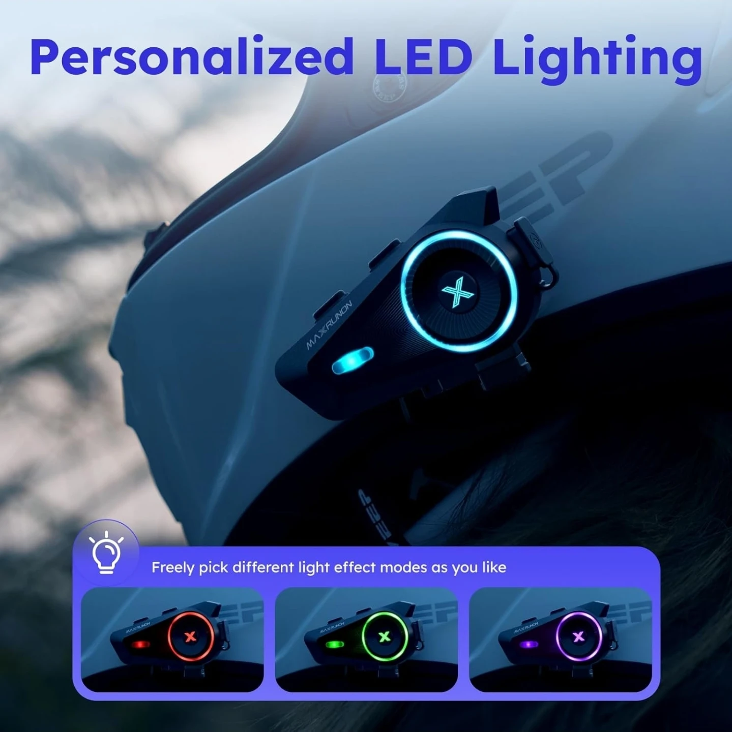 MAXRUNON Bluetooth Motorcycle Helmet Intercom - photo 5