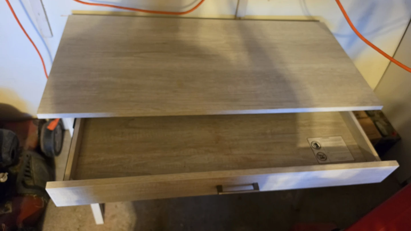 Wood Grain Desk with Drawer - photo 2