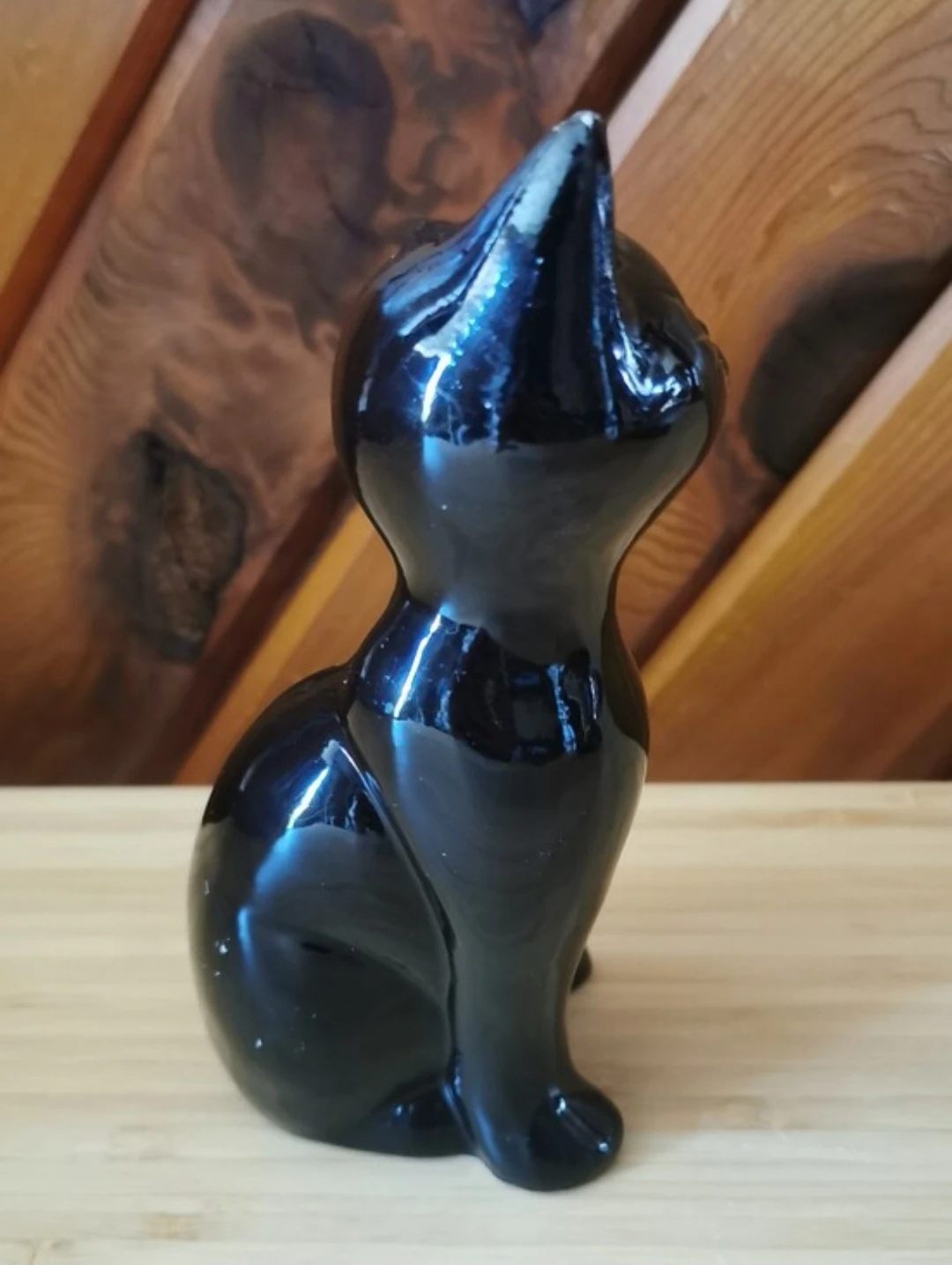 Vintage Hand Painted Black Cat Figurine Japan Mid Century - photo 4
