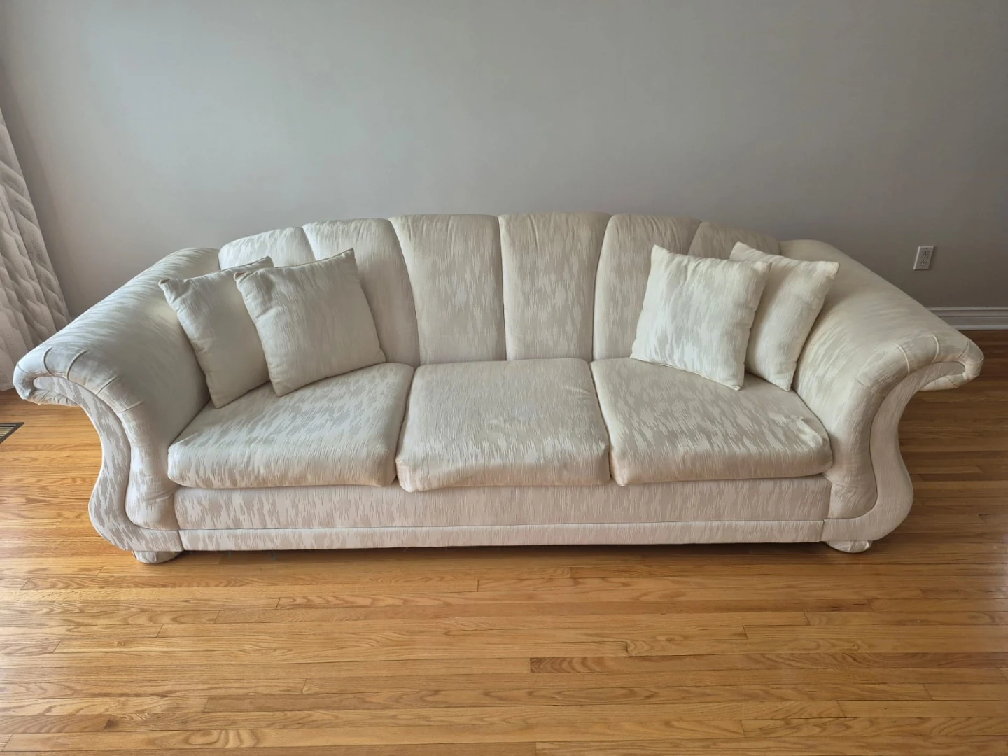 Cream Sofa with Accent Pillows (Loveseat also available)