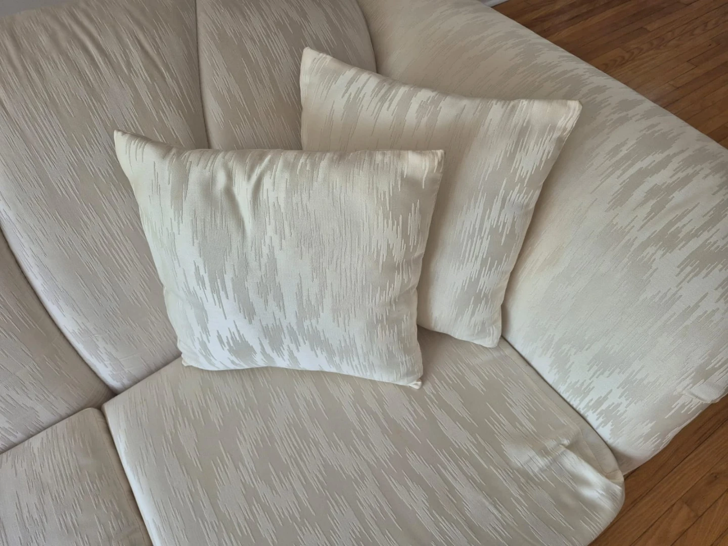 Cream Sofa with Accent Pillows (Loveseat also available) - photo 2