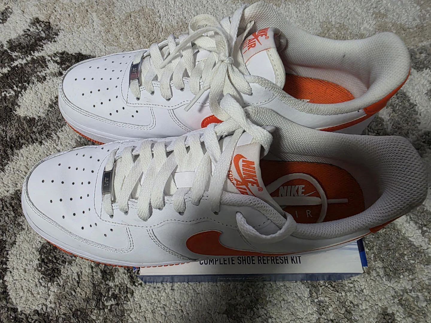 Nike Air Force 1 White/Orange Sneakers - photo 4