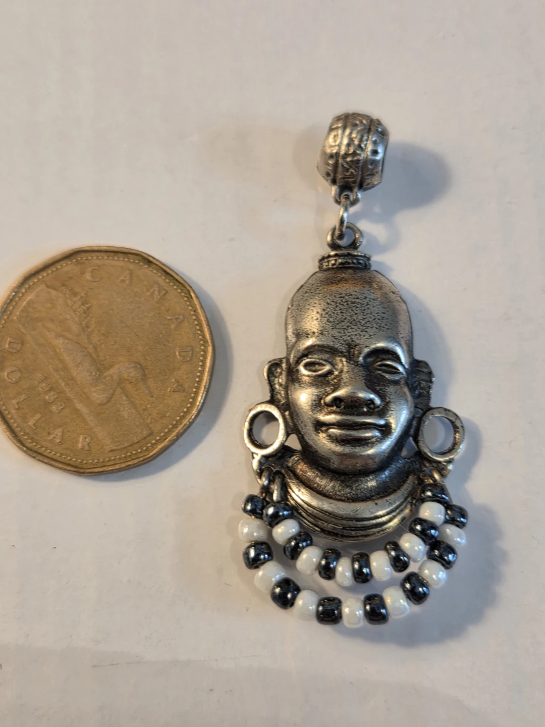 Pendant Charm with African Face and Beads - photo 2