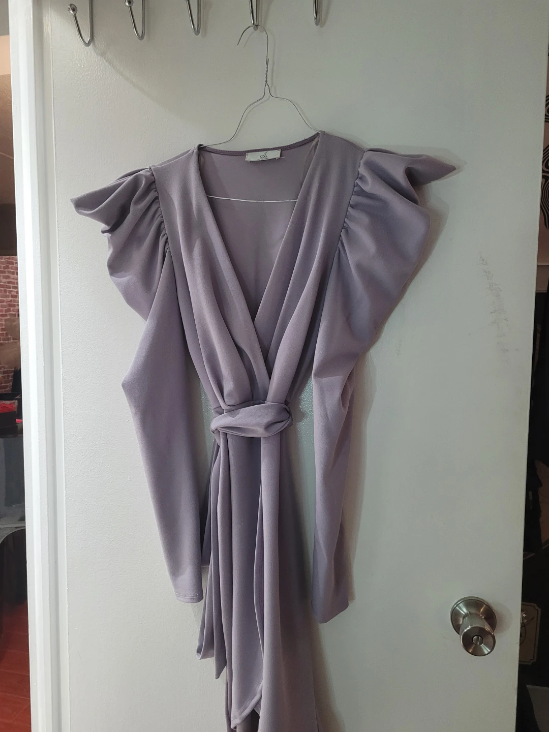 Lilac V-neck Wrap Dress