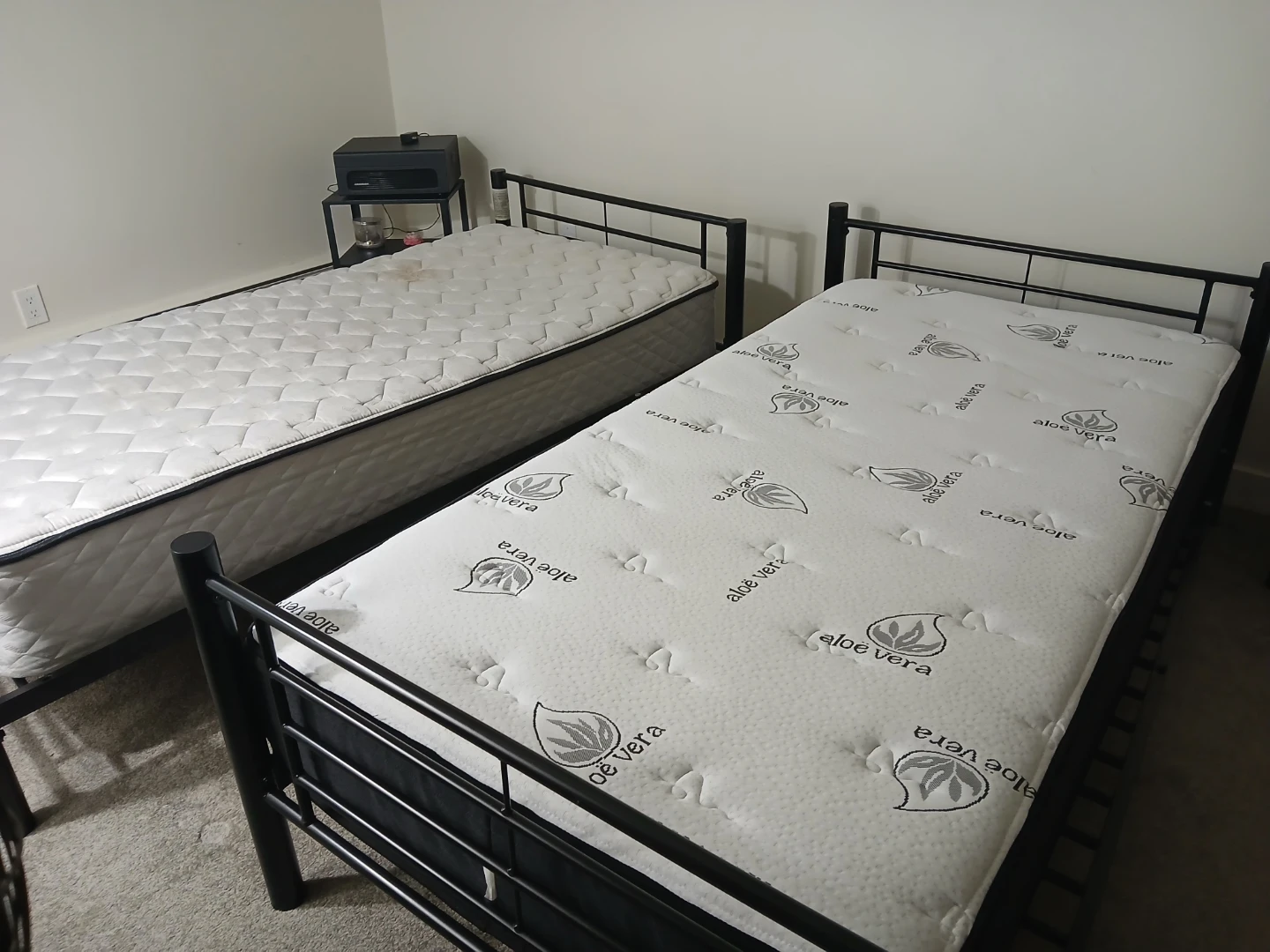 Set Of 2 Twin Metal Bed Frames with 2 Matresses