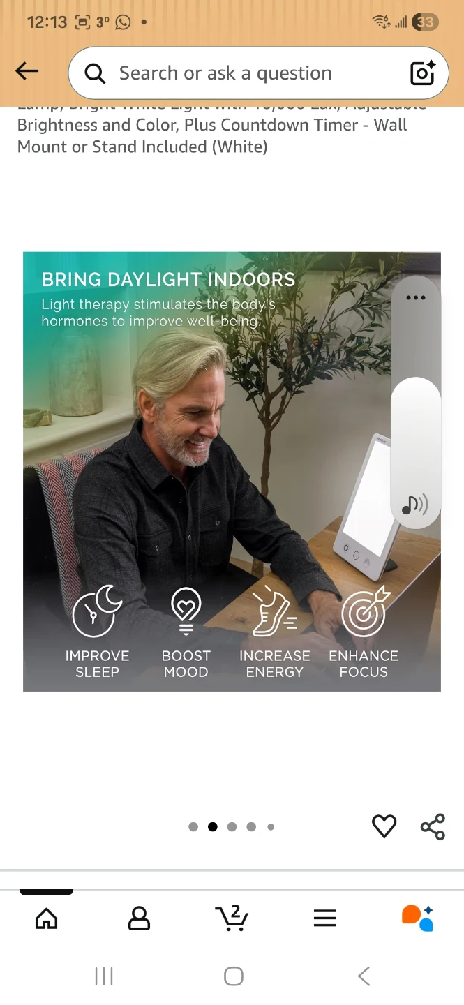 Verilux HappyLight Touch Plus LED Light Therapy Lamp