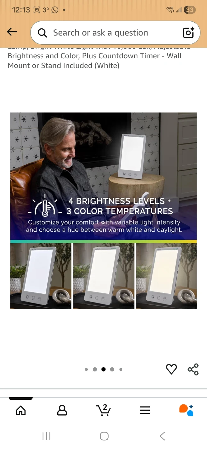 Verilux HappyLight Touch Plus LED Light Therapy Lamp - photo 2