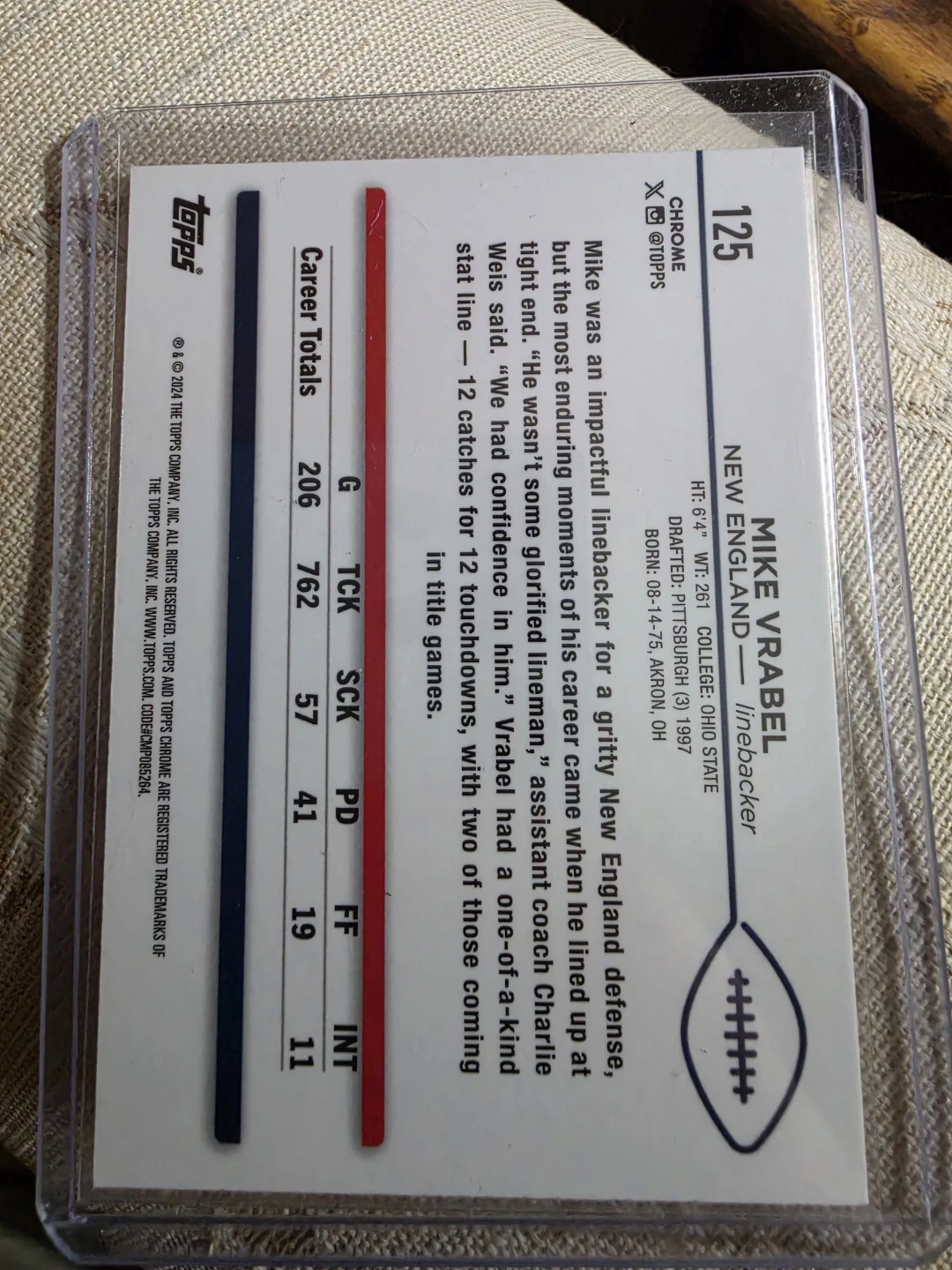 2023 Topps Chrome Mike Vrabel Parriots Pink Parallel - photo 2