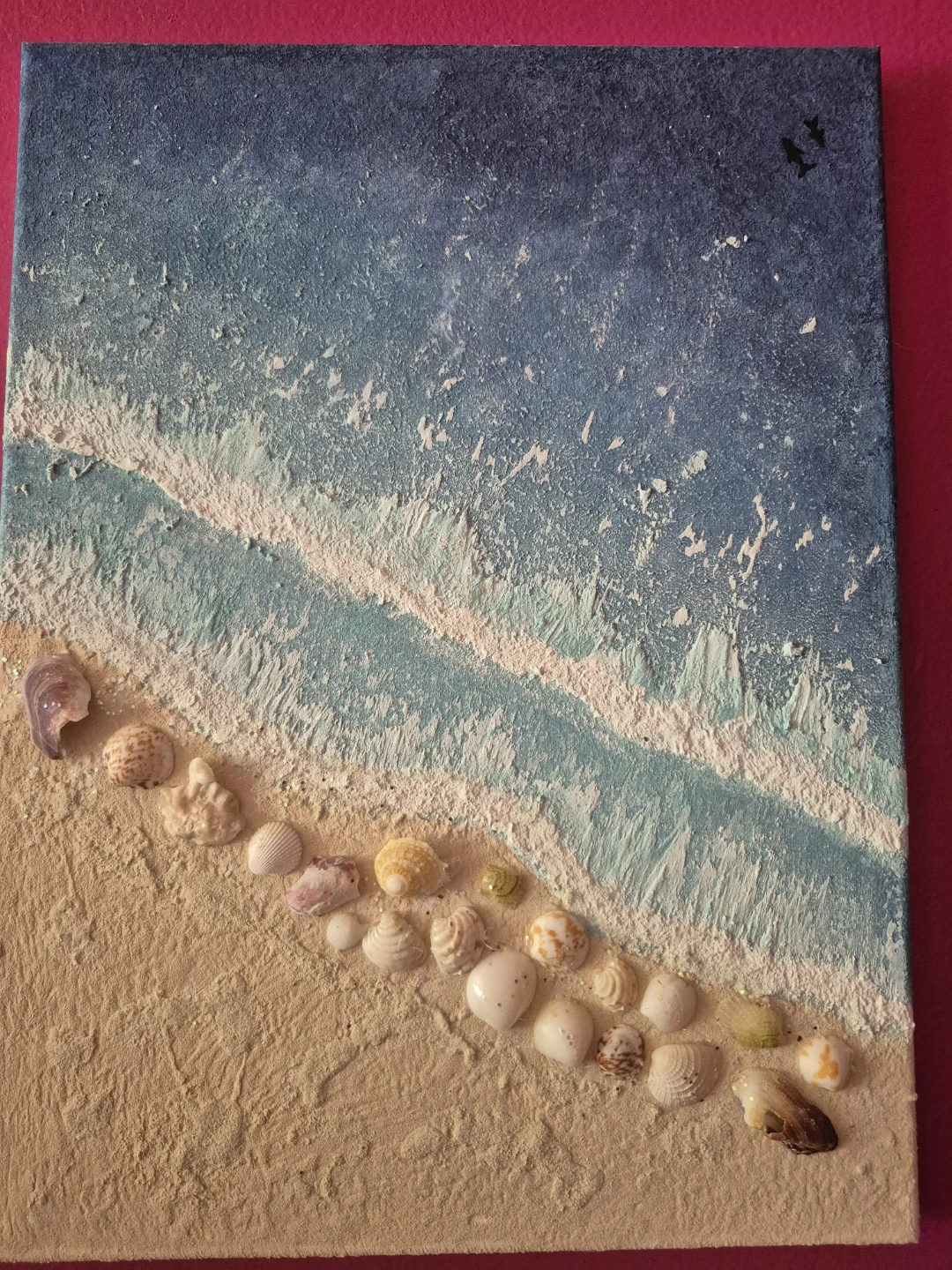 Seashell Beach Scene Canvas Art