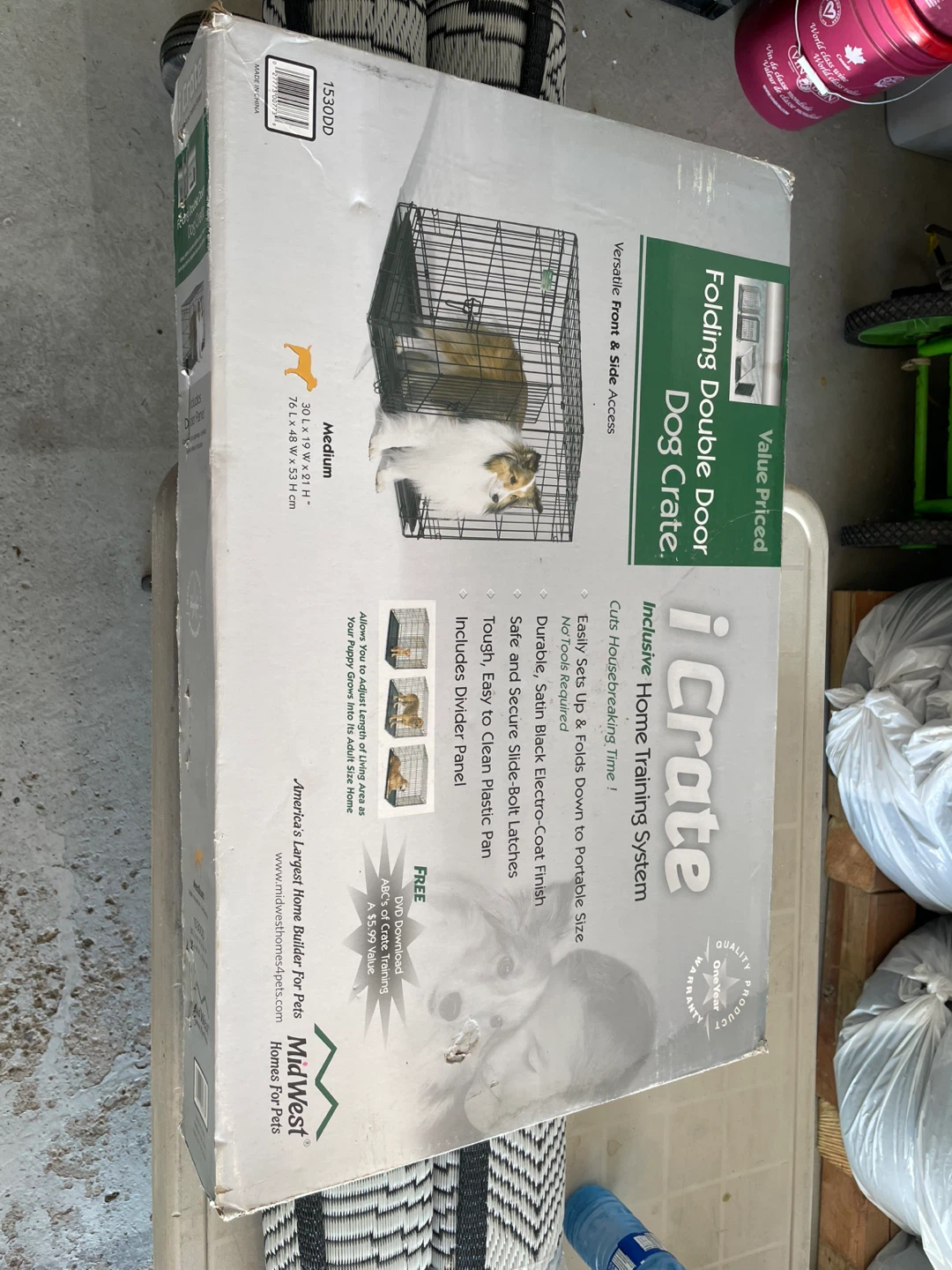 MidWest iCrate Folding Double Door Dog Crate - Medium