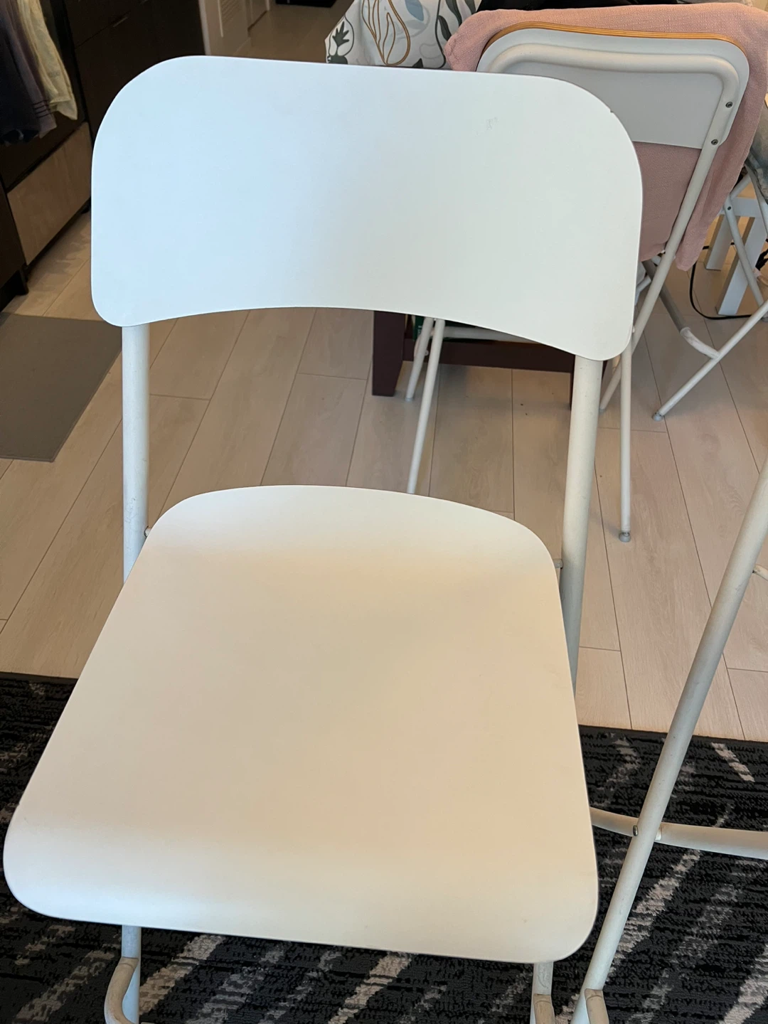 IKEA White Bar Stools with Backrest, foldable - photo 4
