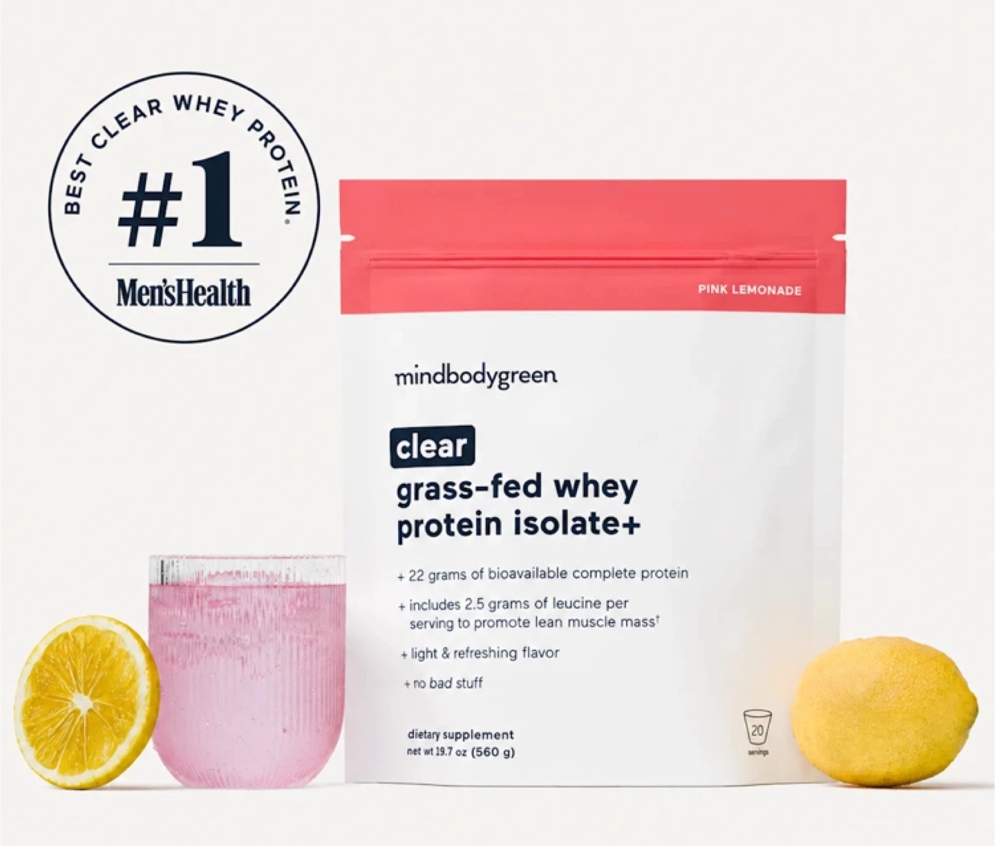 MindBodyGreen Grass Fed Whey Protein Isolate+ Clear 20 Servings - photo 4