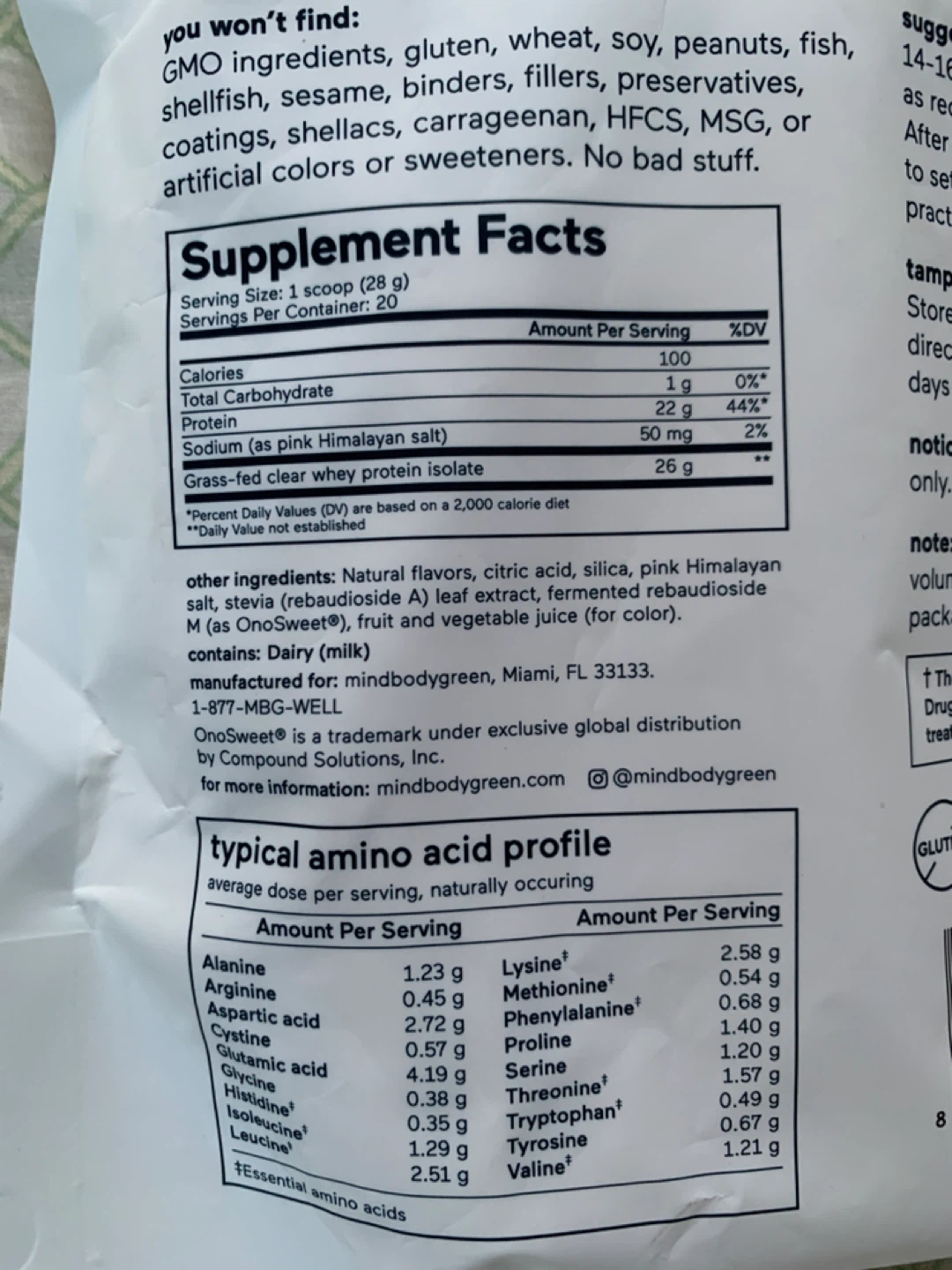MindBodyGreen Grass Fed Whey Protein Isolate+ Clear 20 Servings - photo 5