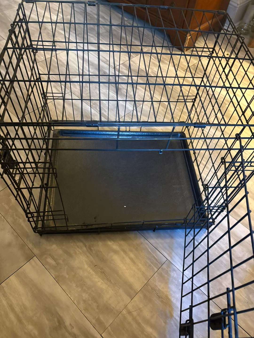 Black Wire Dog Crate with Tray - photo 4