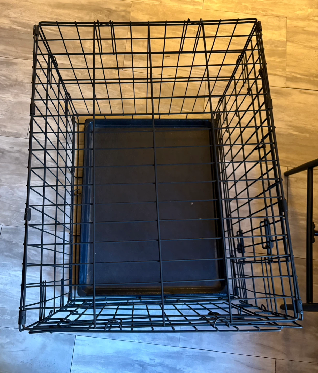 Black Wire Dog Crate with Tray - photo 2