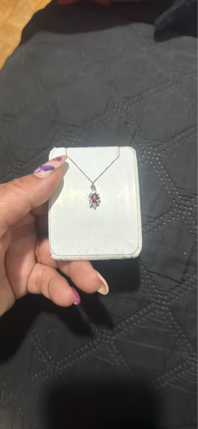 10 kl white gold Ruby Necklace - photo 3
