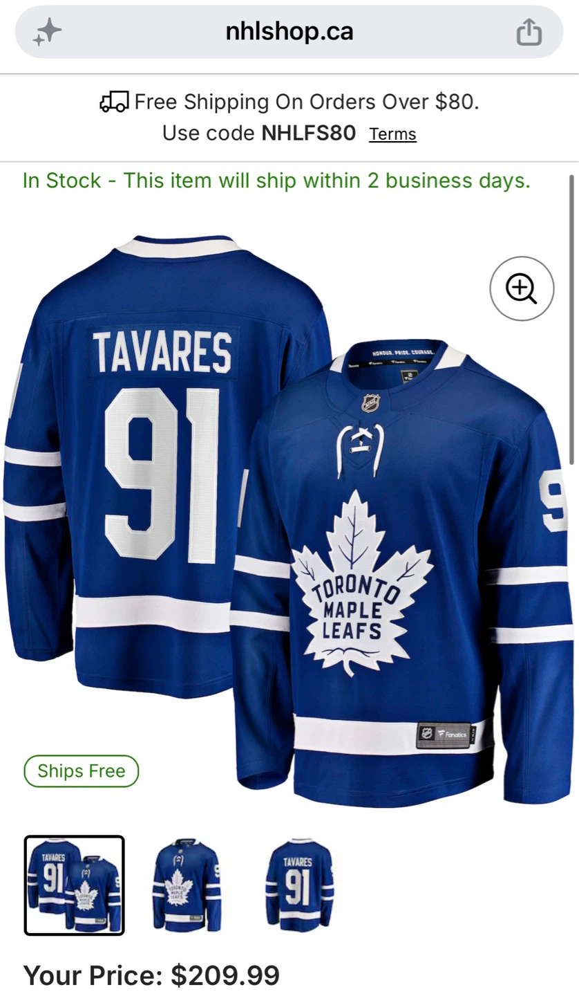 Toronto Maple Leafs Tavares 91 Adidas Hockey Jersey - photo 4