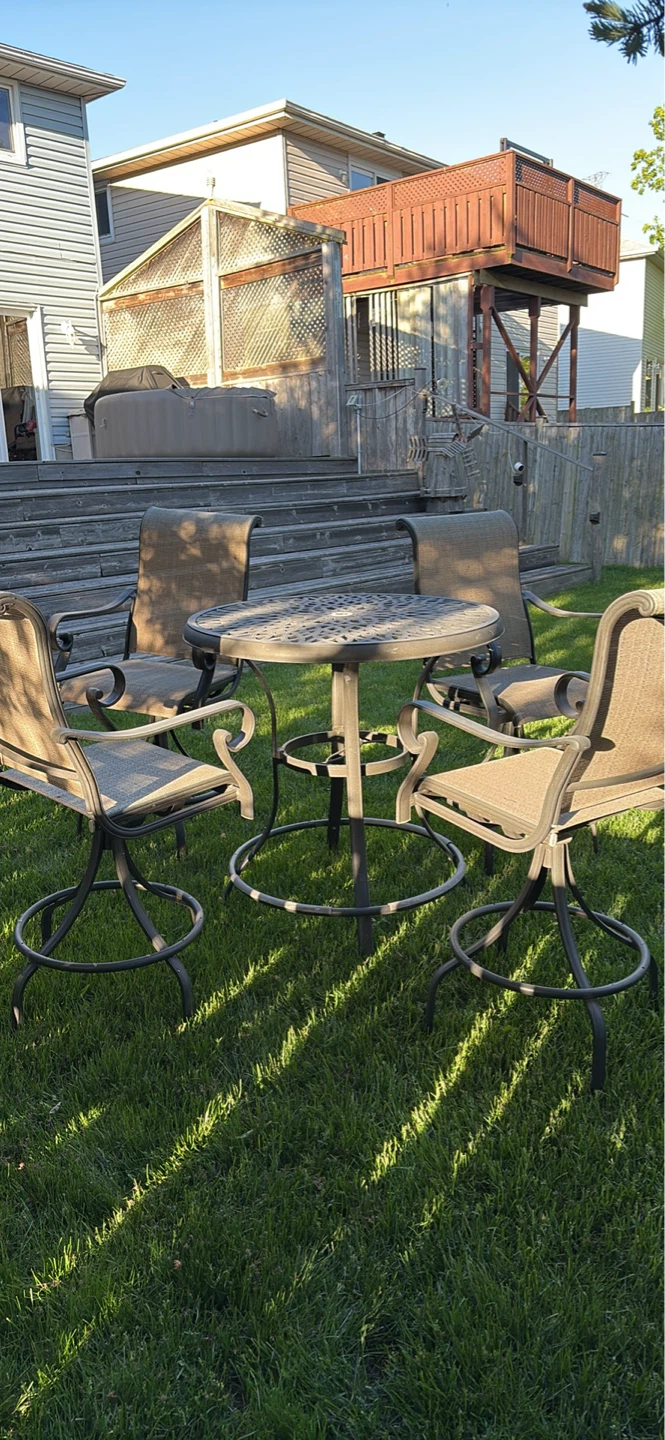 Outdoor Bar Stool Set with Table - photo 2