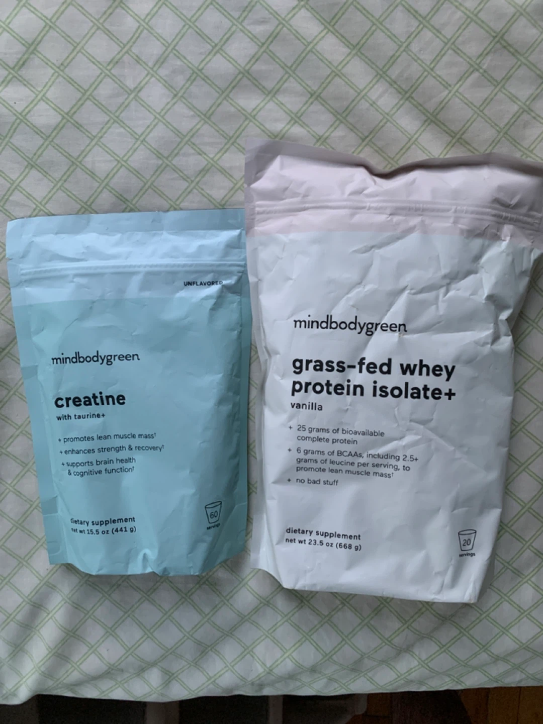 mindbodygreen Creatine With Taurine + Whey Protein Isolate