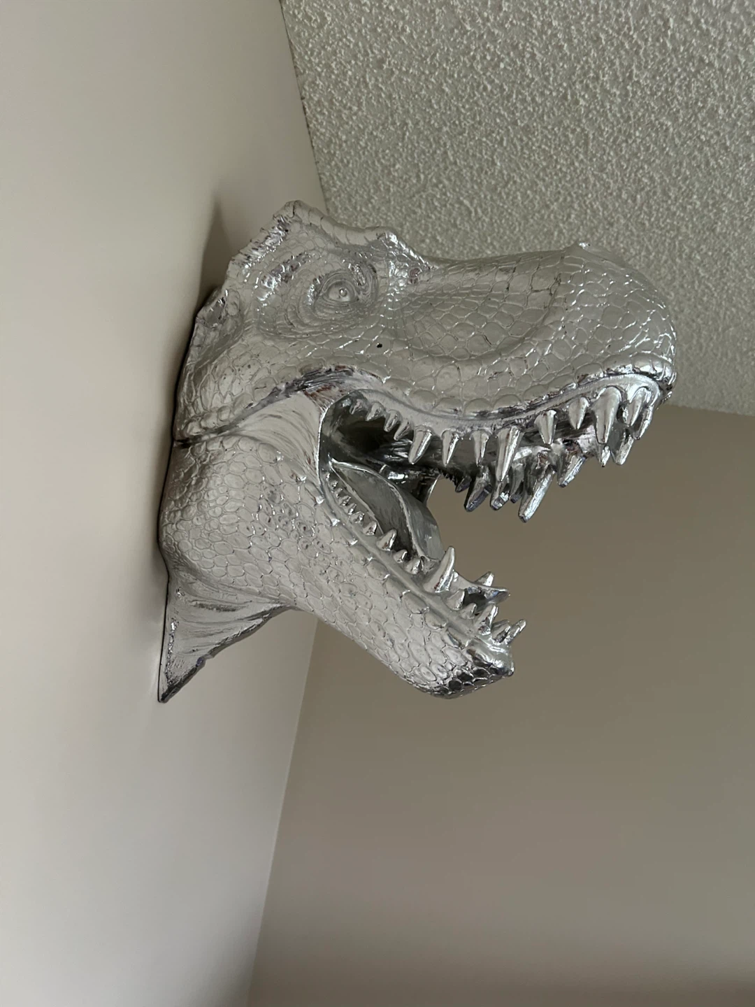 Silver T-Rex and/or Silver Shark Head Wall Mount