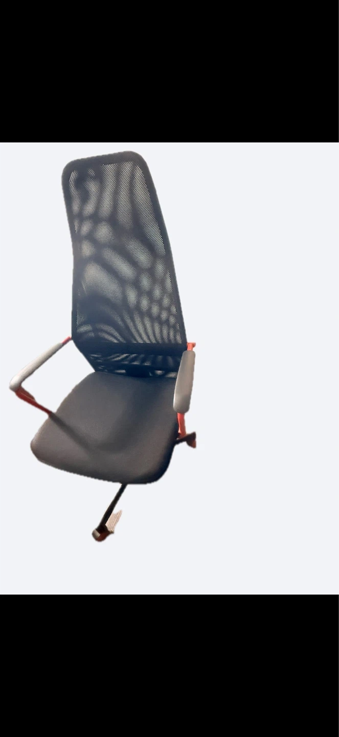 Mesh office chair with red accents - photo 3