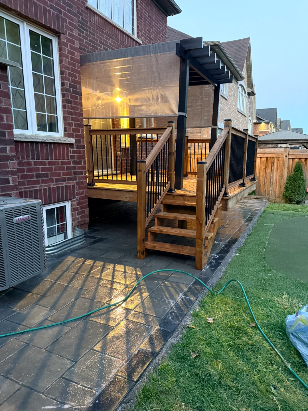 Wooden Deck with Pergola and Gate