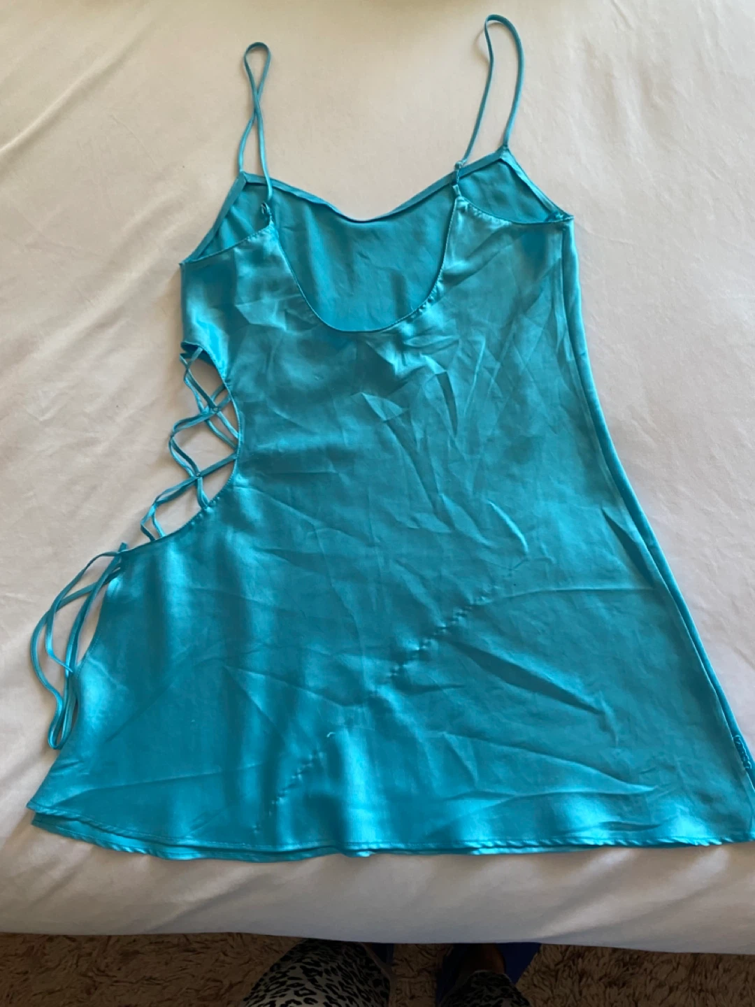 La Senza Lingerie Blue Lace-Up Slip Dress - photo 2