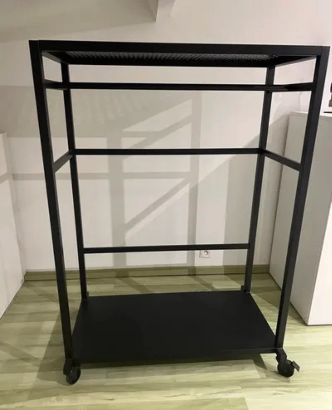 Industrial Rolling Garment Wardrobe Rack / Storage Shelf - photo 2