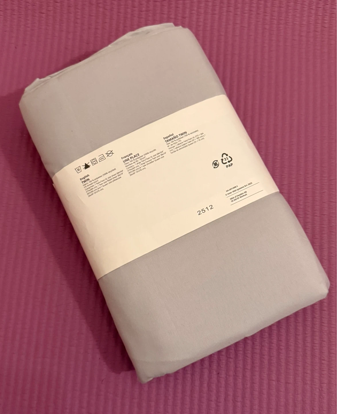 New✨IKEA Twin Sheet Set - Light Gray - photo 2