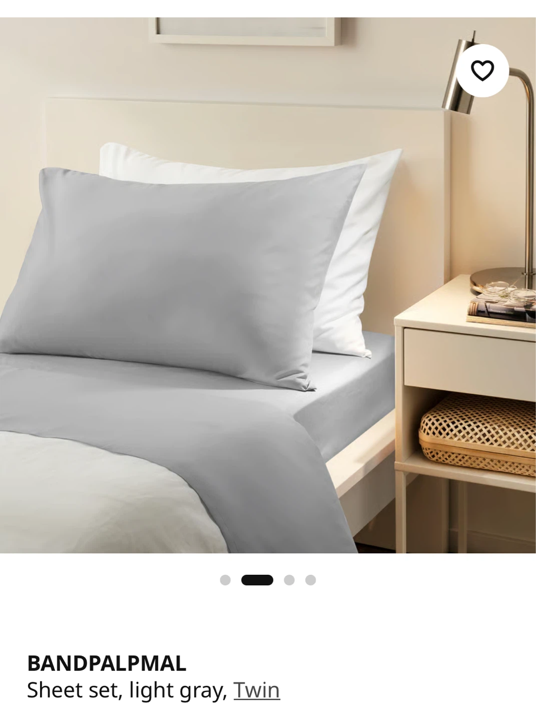 New✨IKEA Twin Sheet Set - Light Gray - photo 5