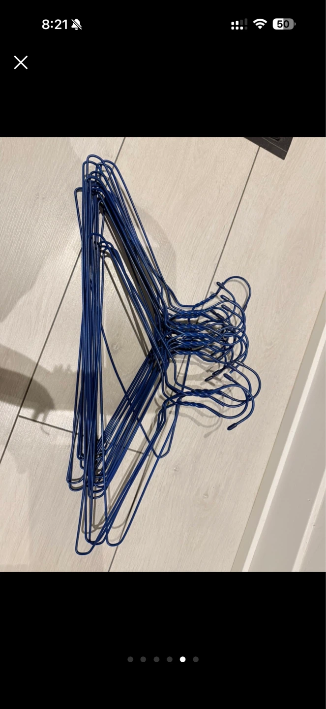 Bundle of Blue and Silver Wire Hangers - photo 2