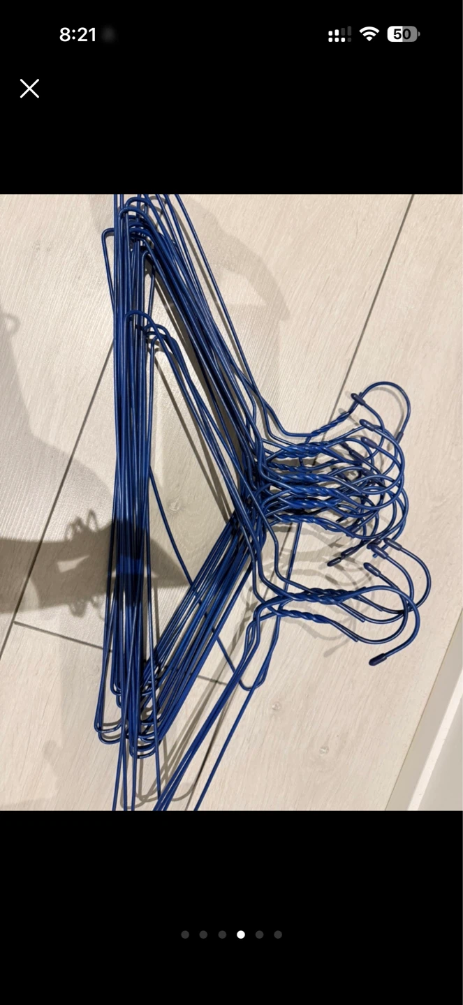 Bundle of Blue and Silver Wire Hangers - photo 3