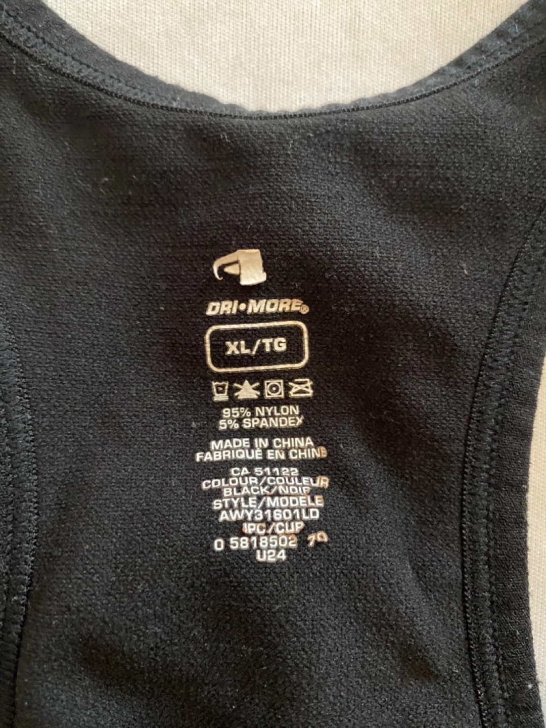 Dri-More Black Sports Bra XL/TG - photo 2