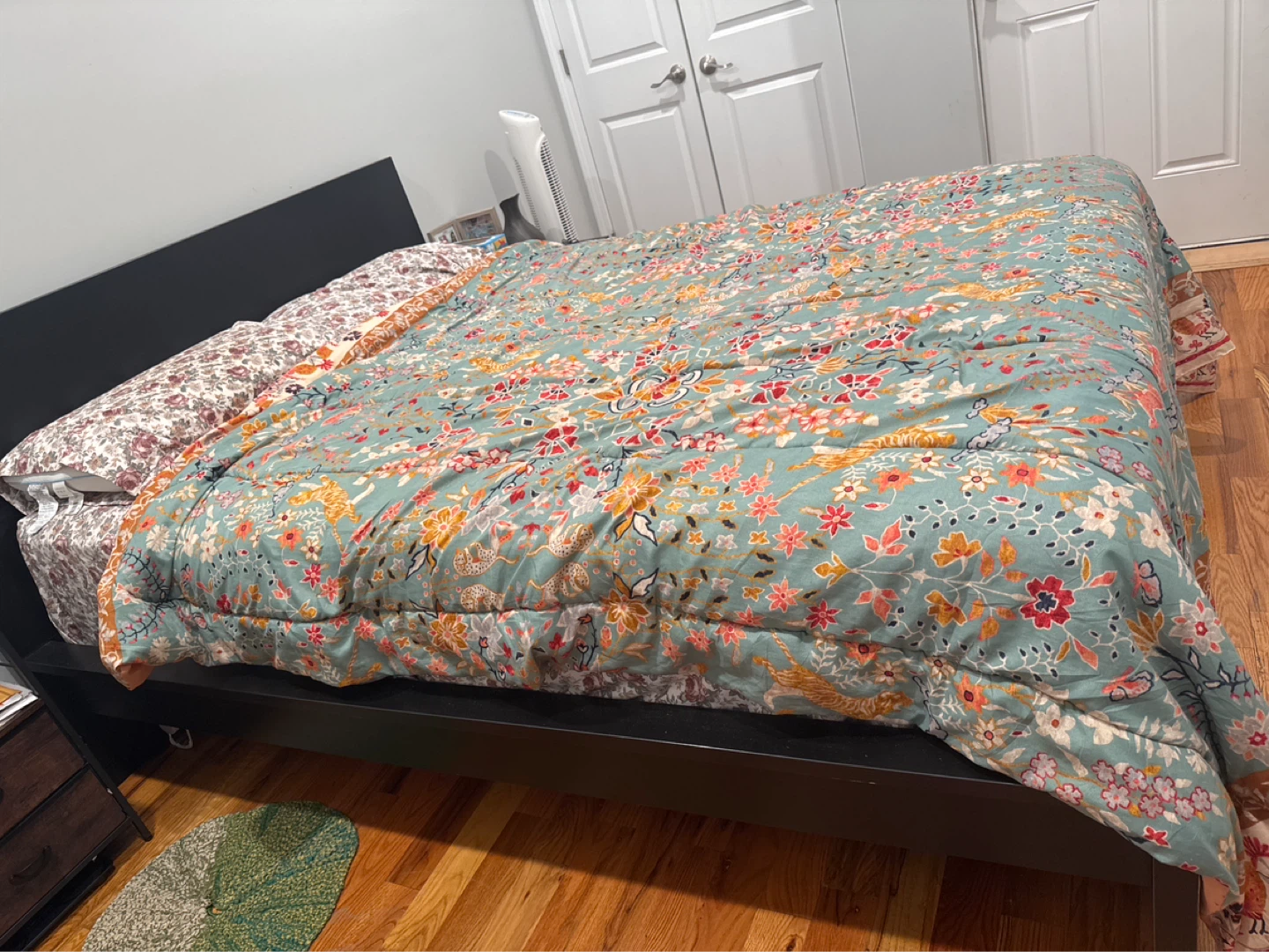 IKEA queen’s bed with mattress Set with two side tables - photo 2