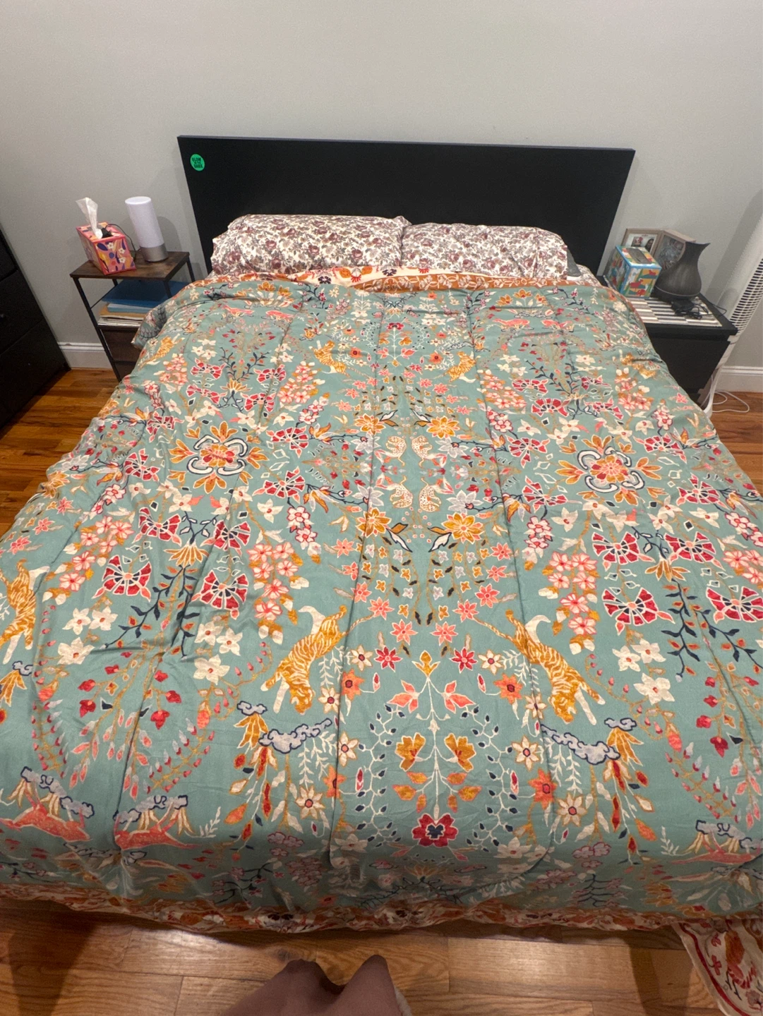 IKEA queen’s bed with mattress Set with two side tables