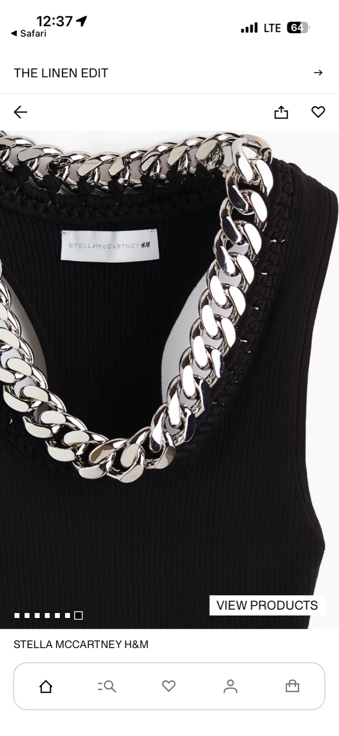 Stella McCartney x H&M Black Chain Detail Tank Top - photo 4