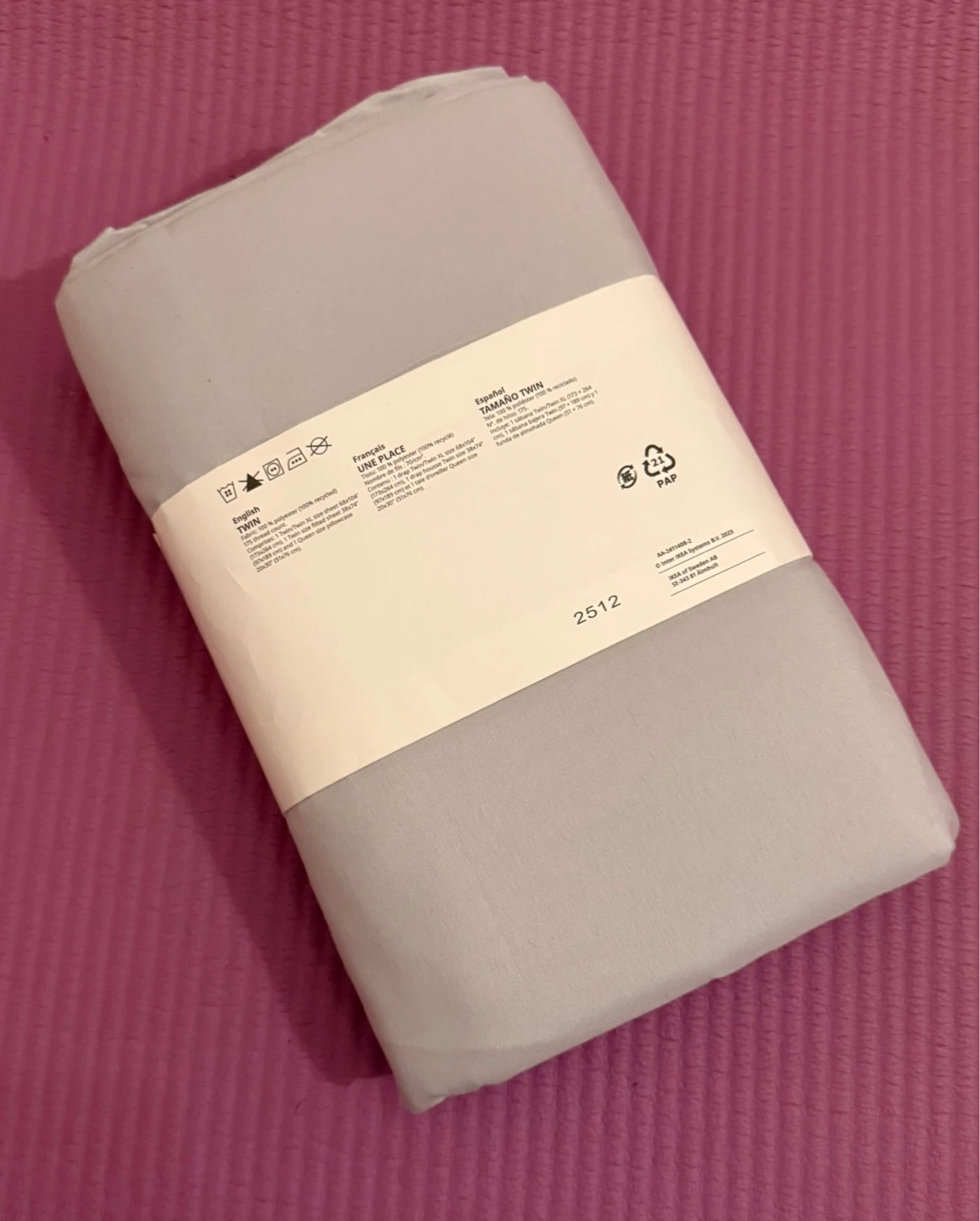 NEW✨IKEA Twin Sheet Set - Light Gray - photo 3