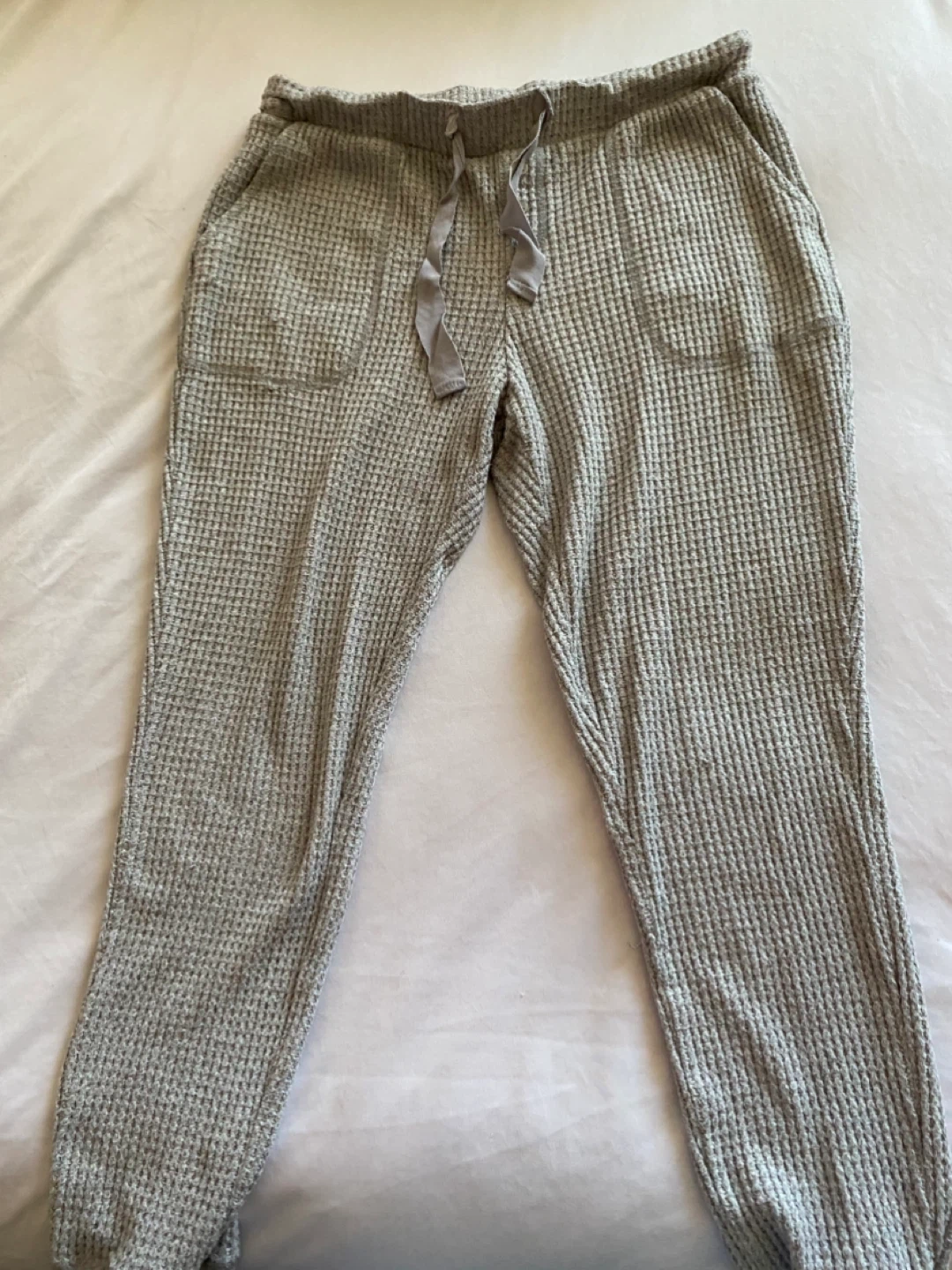 No Boundaries Grey Waffle Knit Jogger Pants