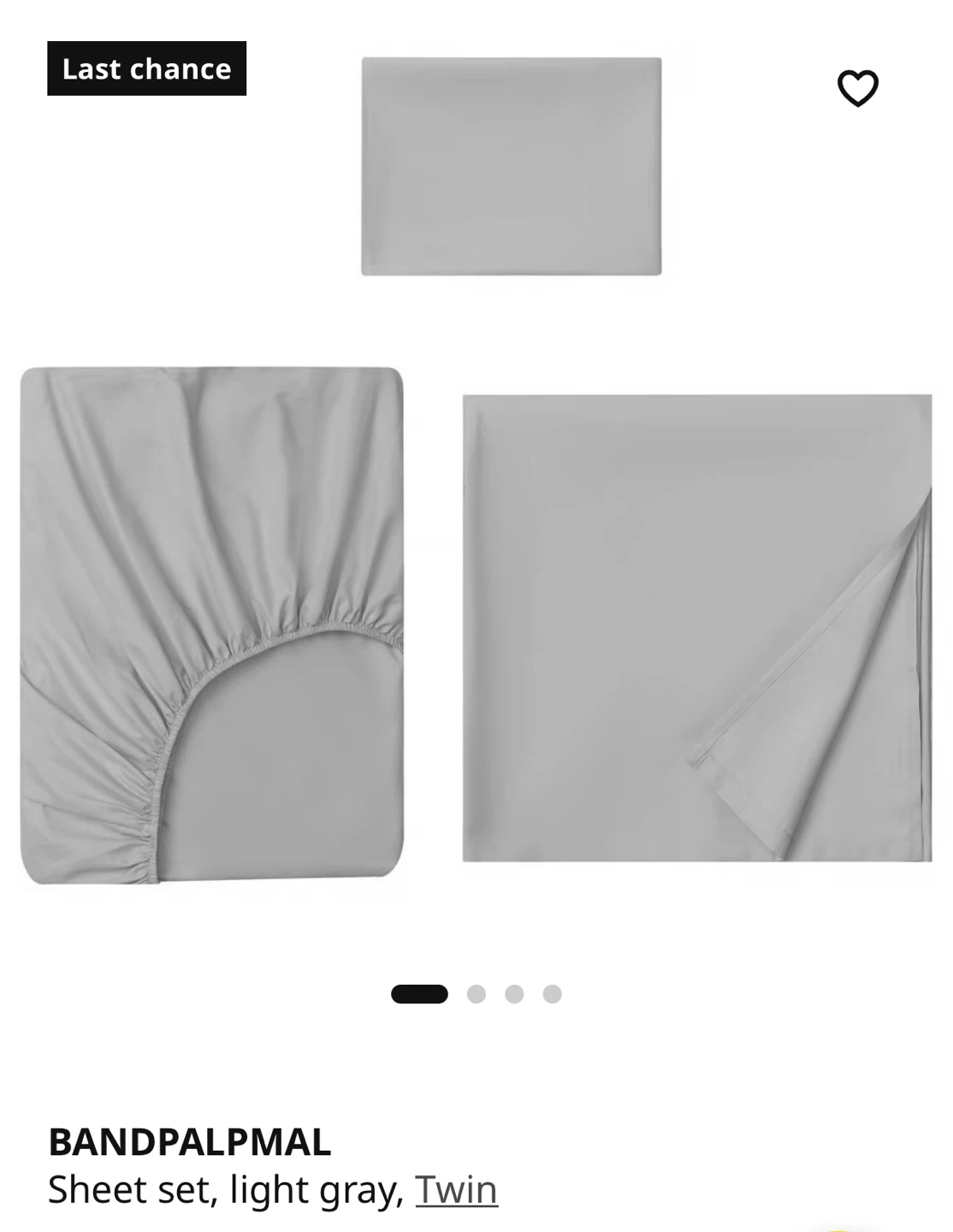 NEW✨IKEA Twin Sheet Set - Light Gray