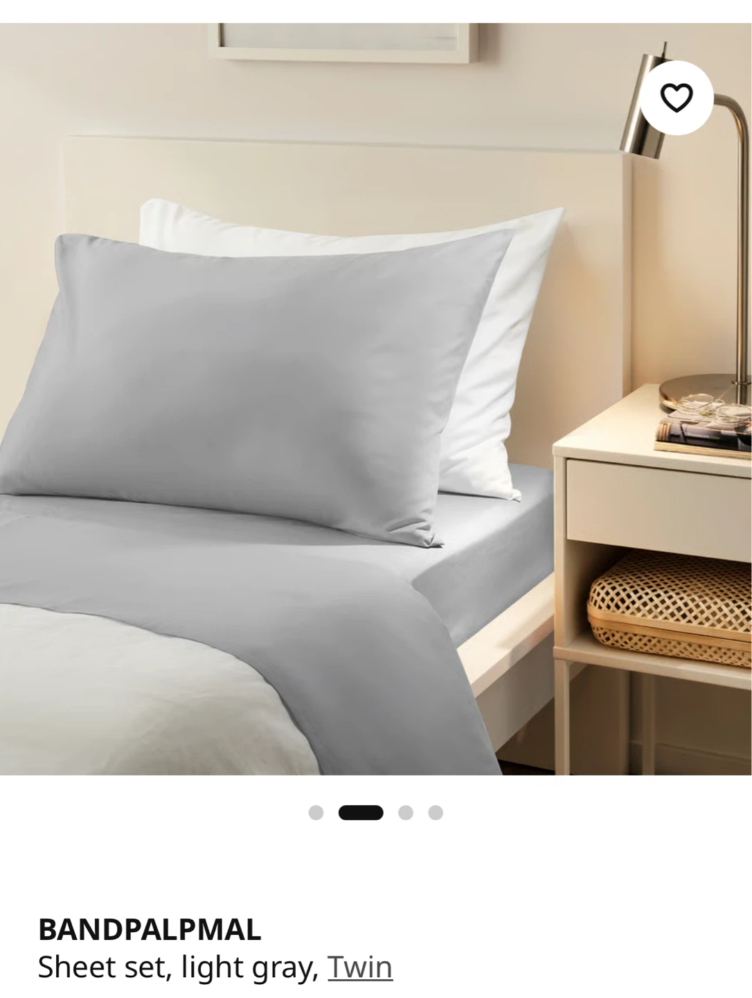NEW✨IKEA Twin Sheet Set - Light Gray - photo 5