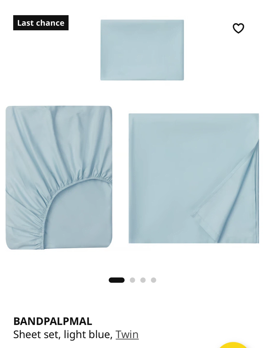 NEW✨IKEA TWIN Sheet Set - Light Blue - photo 4