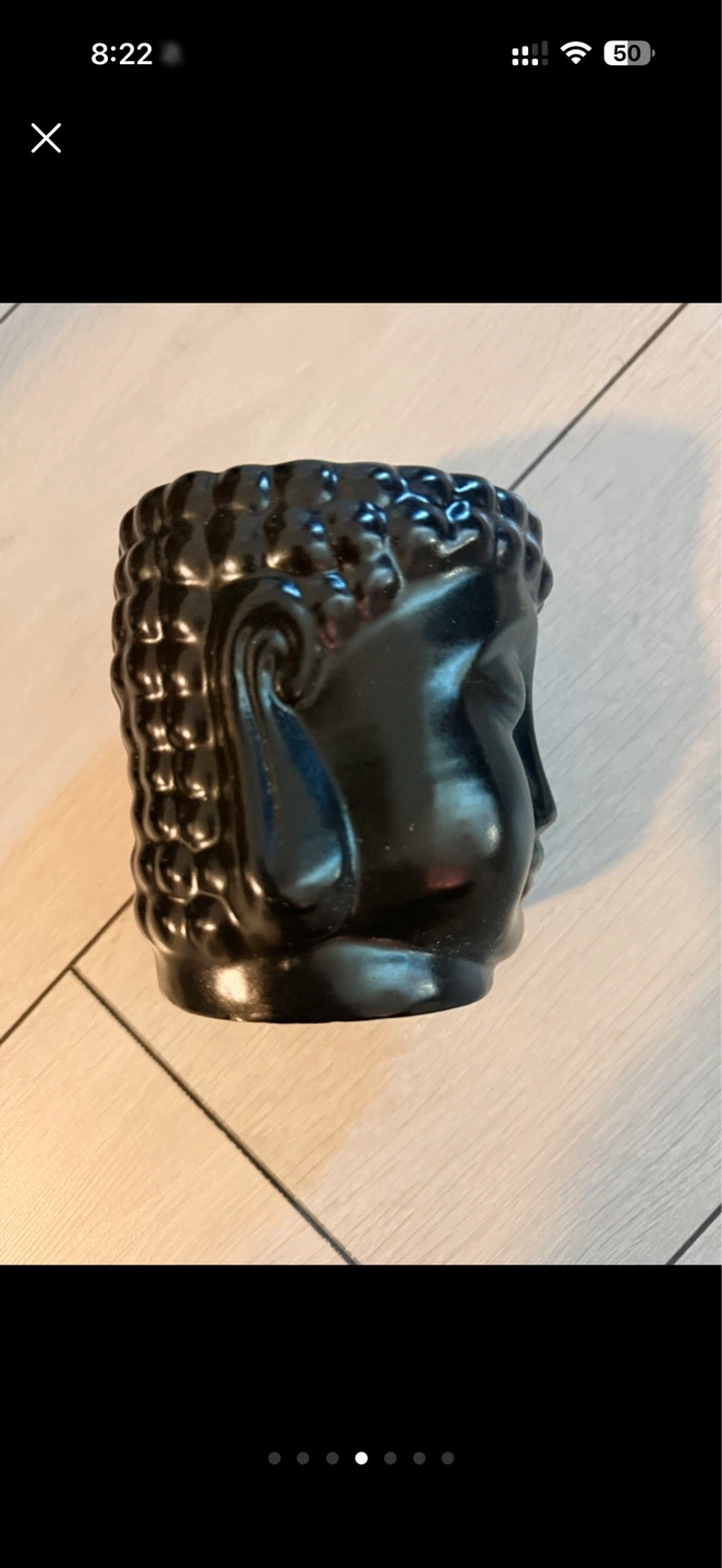 Black Buddha Head Planter Pot - photo 3