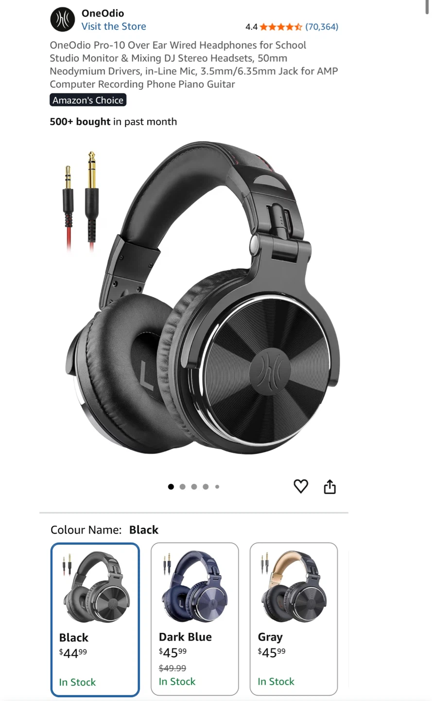 OneOdio Studio Pro 10 DJ Headphones