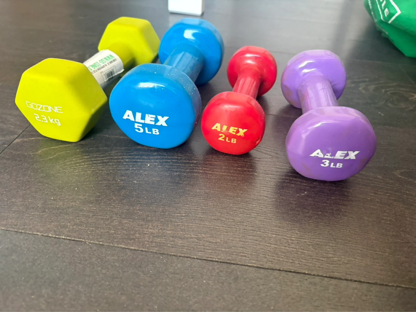 Alex & GoZone Dumbbells (5 lbs, 3 lbs, 2 lbs, 2.3 kg)