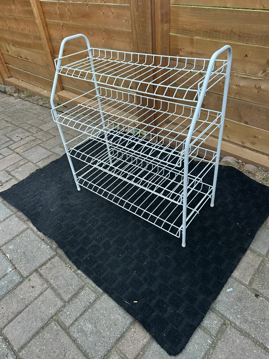 White 4-Tier Wire Shoe Rack