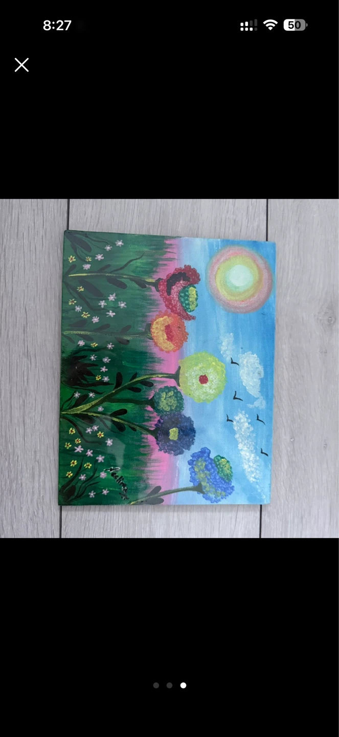 Hand-painted Floral Canvas Art