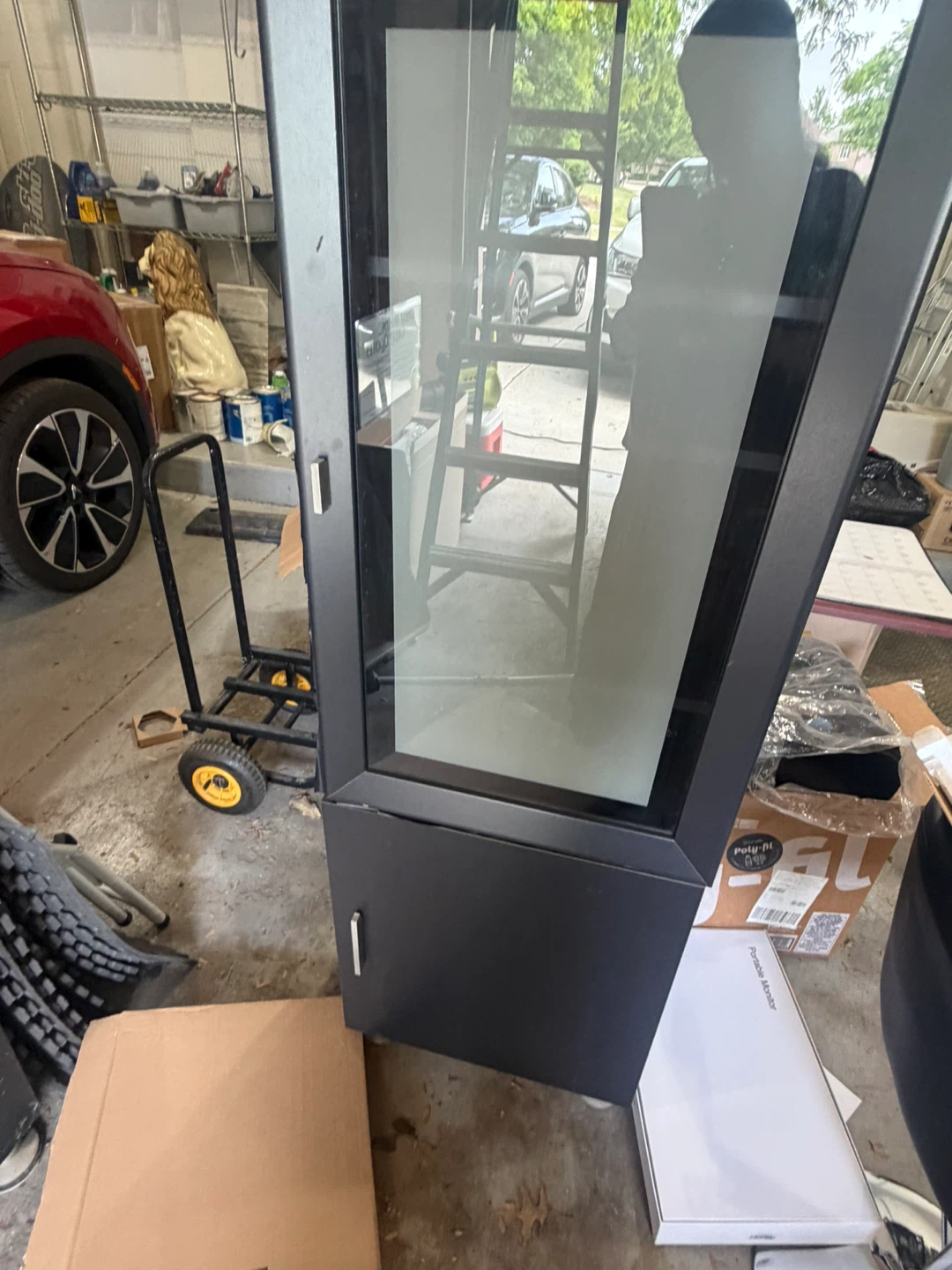 Black Display Cabinet with Glass Door
