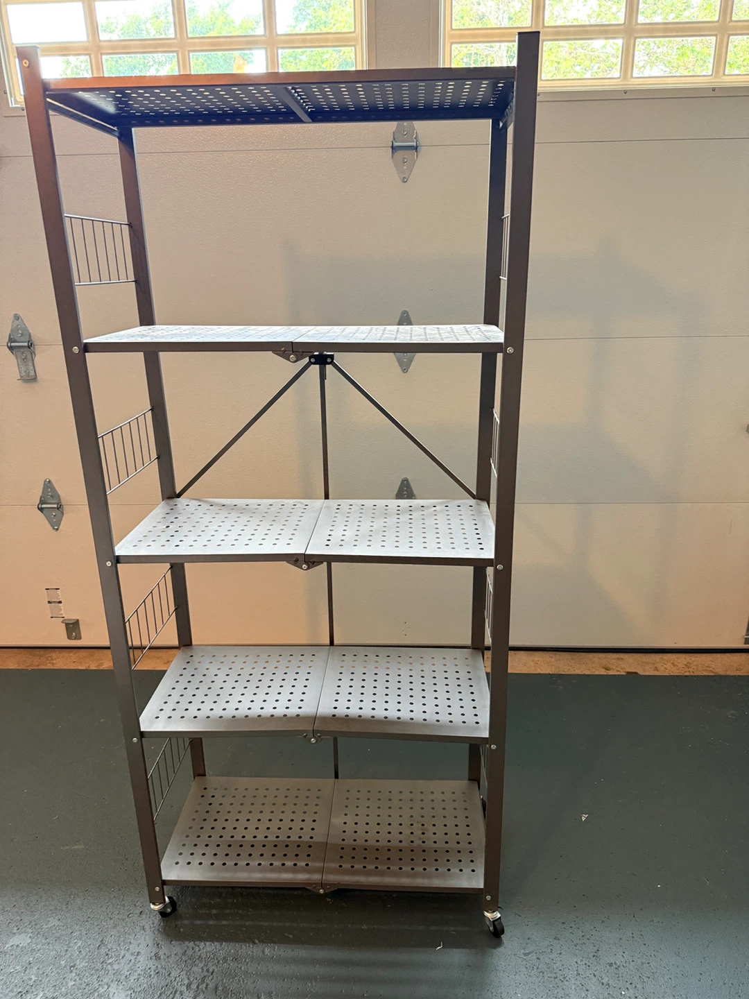 Folding 5-Tier Rolling Storage Shelf
